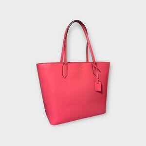 Kate Spade Leather Marlee Tote Bag Garden Pink Zip Top Classic Travel Work